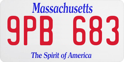 MA license plate 9PB683