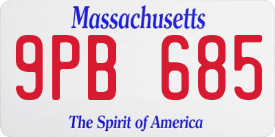 MA license plate 9PB685
