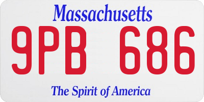 MA license plate 9PB686