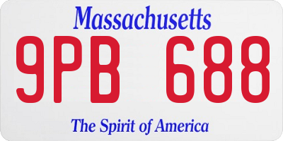 MA license plate 9PB688