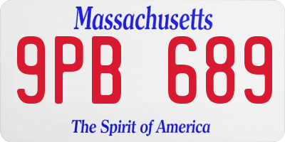 MA license plate 9PB689