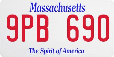 MA license plate 9PB690