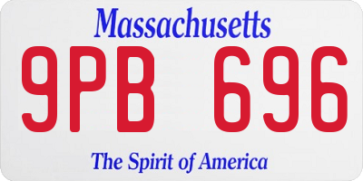 MA license plate 9PB696