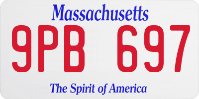 MA license plate 9PB697