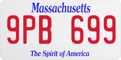 MA license plate 9PB699