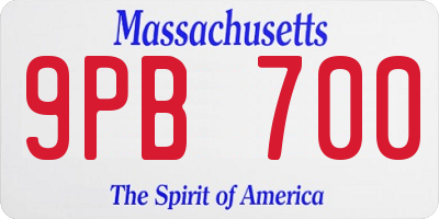 MA license plate 9PB700