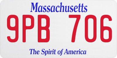 MA license plate 9PB706