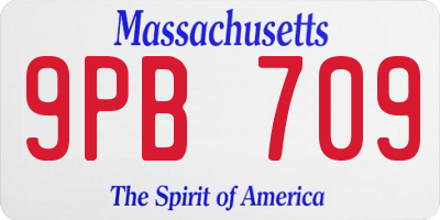 MA license plate 9PB709