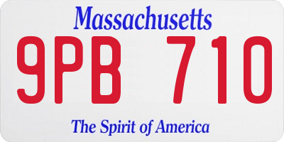 MA license plate 9PB710