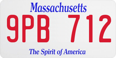 MA license plate 9PB712