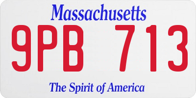 MA license plate 9PB713