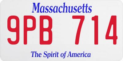 MA license plate 9PB714