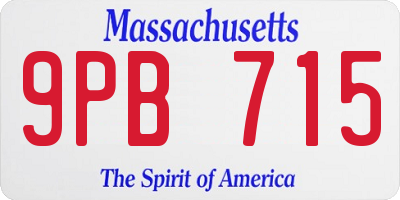 MA license plate 9PB715