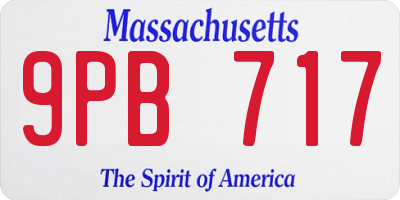 MA license plate 9PB717