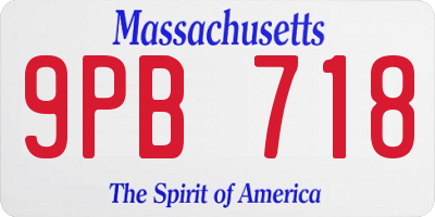 MA license plate 9PB718