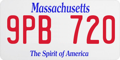 MA license plate 9PB720