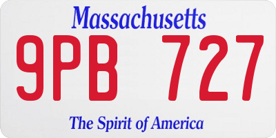 MA license plate 9PB727