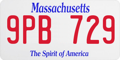 MA license plate 9PB729