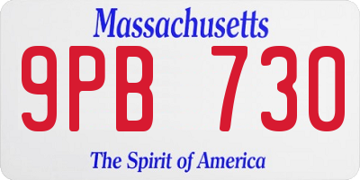 MA license plate 9PB730