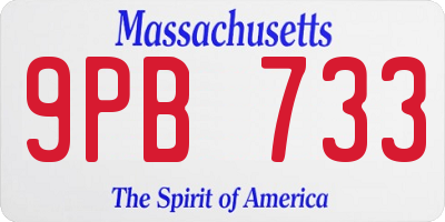 MA license plate 9PB733