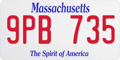 MA license plate 9PB735