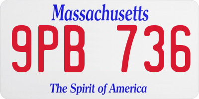 MA license plate 9PB736