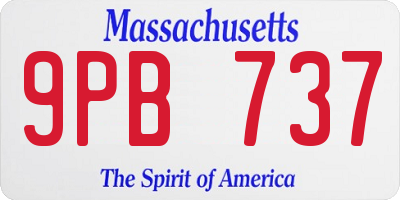 MA license plate 9PB737