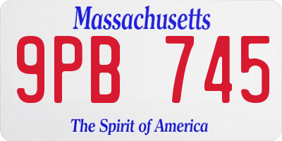 MA license plate 9PB745