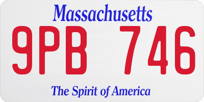 MA license plate 9PB746