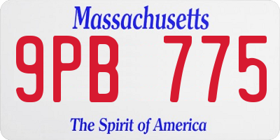 MA license plate 9PB775