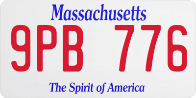 MA license plate 9PB776