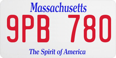 MA license plate 9PB780
