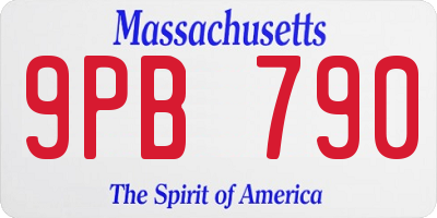 MA license plate 9PB790