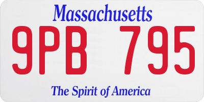 MA license plate 9PB795