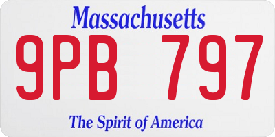 MA license plate 9PB797