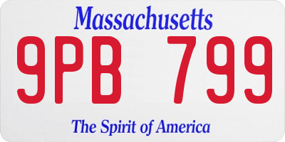 MA license plate 9PB799