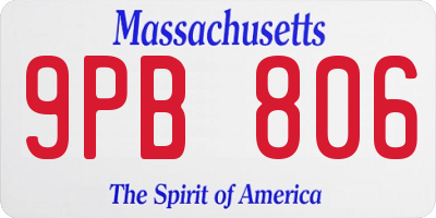 MA license plate 9PB806