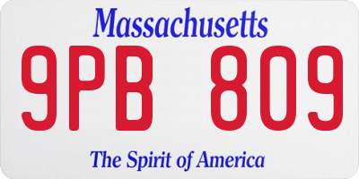 MA license plate 9PB809