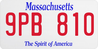 MA license plate 9PB810