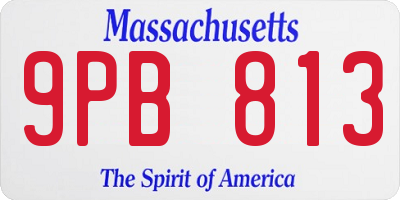MA license plate 9PB813