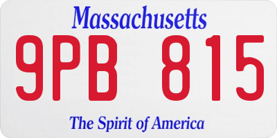 MA license plate 9PB815