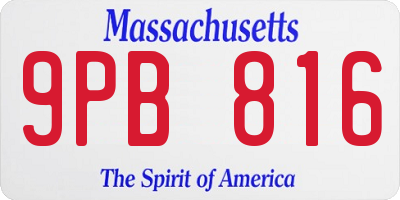 MA license plate 9PB816