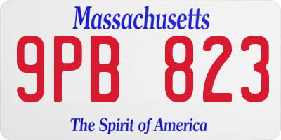 MA license plate 9PB823
