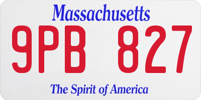 MA license plate 9PB827