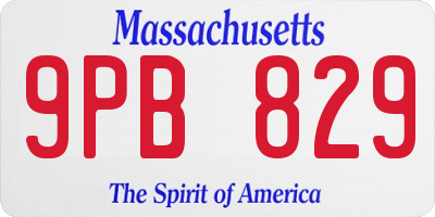 MA license plate 9PB829