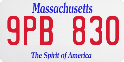 MA license plate 9PB830