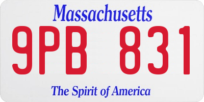 MA license plate 9PB831