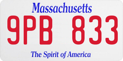 MA license plate 9PB833