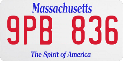 MA license plate 9PB836
