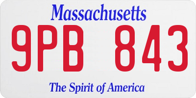 MA license plate 9PB843